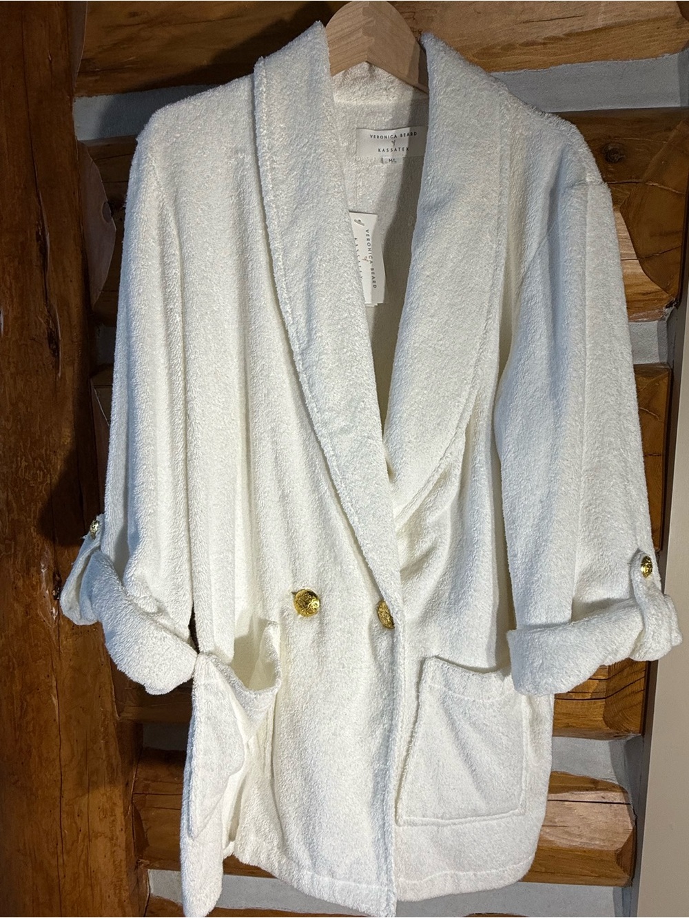 Veronica Beard x Kassatex white Terry Cloth Jacket M/L